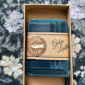 Galen Leather zip wallet in new condition. Handmade full grain leather.